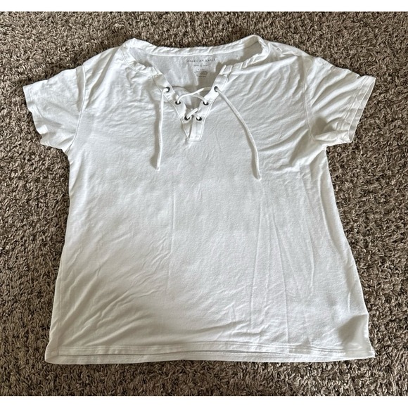 American Eagle Outfitters Tops - American Eagle Women's White Soft & Sexy V-Neck Short Sleeve Tee Size Small